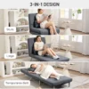 Gestoffeerde fauteuil met bedfunctie, 2 in 1 ontwerp, slaapstoel, logeerbed, stoffen bekleding, met kussen, donkergrijs 5