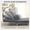 Gestoffeerde fauteuil met bedfunctie, 2 in 1 ontwerp, slaapstoel, logeerbed, stoffen bekleding, met kussen, donkergrijs 6