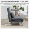 Gestoffeerde fauteuil met bedfunctie, 2 in 1 ontwerp, slaapstoel, logeerbed, stoffen bekleding, met kussen, donkergrijs 7