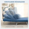 Gestoffeerde stoel met bedfunctie, 2 in 1 ontwerp, slaapstoel, logeerbed, stoffen bekleding, met kussen, blauw 6