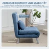 Gestoffeerde stoel met bedfunctie, 2 in 1 ontwerp, slaapstoel, logeerbed, stoffen bekleding, met kussen, blauw 7