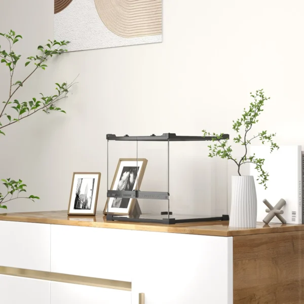 Glazen terrarium voor reptielen, verhoogde & waterdichte bodem, knoopslot 10