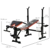 Haltersbank zonder gewichten, verstelbare fitnessbank voor talloze oefeningen, workout station, staal, kunststof, zwart+rood 4