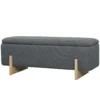 Hocker met opbergruimte, zitbank met schuimvulling, linnenimitatie, 111 x 44 x 44,5 cm, donkergrijs 1