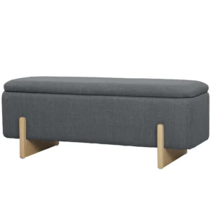 Hocker met opbergruimte, zitbank met schuimvulling, linnenimitatie, 111 x 44 x 44,5 cm, donkergrijs 1