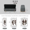 Hocker met opbergruimte, zitbank met schuimvulling, linnenimitatie, 111 x 44 x 44,5 cm, donkergrijs 4