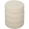 Hocker, rond, teddyfleece, metalen frame, tot 120kg, Φ40x45h cm, beige 1
