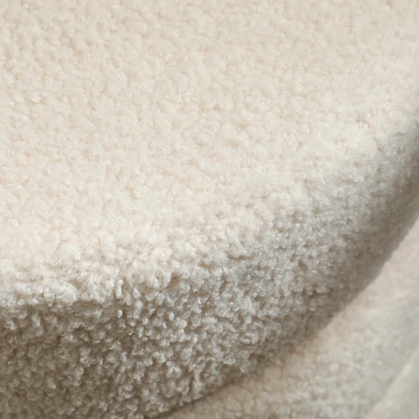 Hocker, rond, teddyfleece, metalen frame, tot 120kg, Φ40x45h cm, beige 10