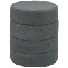 Hocker, rond, teddyfleece, metalen frame, tot 120kg, Φ40x45h cm, donkergrijs 1