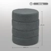 Hocker, rond, teddyfleece, metalen frame, tot 120kg, Φ40x45h cm, donkergrijs 4