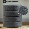 Hocker, rond, teddyfleece, metalen frame, tot 120kg, Φ40x45h cm, donkergrijs 5