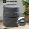 Hocker, rond, teddyfleece, metalen frame, tot 120kg, Φ40x45h cm, donkergrijs 6