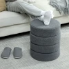 Hocker, rond, teddyfleece, metalen frame, tot 120kg, Φ40x45h cm, donkergrijs 7