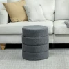 Hocker, rond, teddyfleece, metalen frame, tot 120kg, Φ40x45h cm, donkergrijs 8