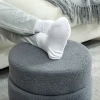Hocker, rond, teddyfleece, metalen frame, tot 120kg, Φ40x45h cm, donkergrijs 9