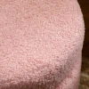 Hocker, rond, teddyfleece, metalen frame, tot 120kg, Φ40x45h cm, roze 10