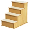 Huisdiertrap, voor honden/katten, 4 treden, kort pluche, tot 30 kg, 40 x 59 x 54,2 cm, natuur 10