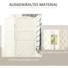 Kamerscherm, 4 delig opvouwbare scheidingswand, gevlochten patroon, dennenhout, wit 7
