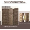 Kamerverdeler, 3 delig opvouwbare scheidingswand, gevlochten patroon, dennenhout, bruin 7