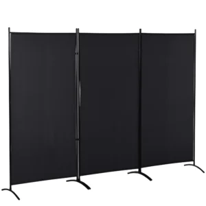 Kamerverdeler, 3 delig privacy scherm, kamerscherm met metalen frame, zwart 1