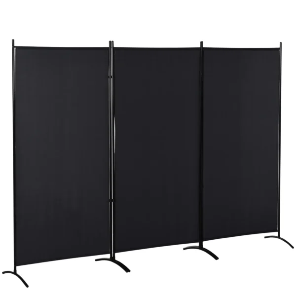 Kamerverdeler, 3 delig privacy scherm, kamerscherm met metalen frame, zwart 1