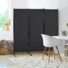 Kamerverdeler, 3 delig privacy scherm, kamerscherm met metalen frame, zwart 2