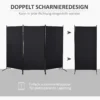 Kamerverdeler, 3 delig privacy scherm, kamerscherm met metalen frame, zwart 5