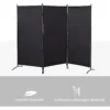 Kamerverdeler, 3 delig privacy scherm, kamerscherm met metalen frame, zwart 9