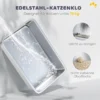 Kattenbak, kattentoilet met deksel, kattenbak schep, voorste ingang en bovenste uitgang roestvrij staal tot 15 kg 5