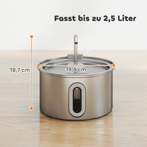 Kattenfontein 2,5l drinkfontein voor katten met stille pomp led actief koolstoffilter 19,4 x 19,4 x 18,7 cm 4