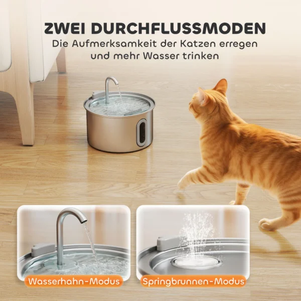 Kattenfontein 2,5l drinkfontein voor katten met stille pomp led actief koolstoffilter 19,4 x 19,4 x 18,7 cm 6