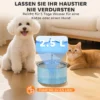 Kattenfontein 2,5l drinkfontein voor katten met stille pomp led actief koolstoffilter 19,4 x 19,4 x 18,7 cm 7
