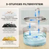 Kattenfontein 2,5l drinkfontein voor katten met stille pomp led actief koolstoffilter 19,4 x 19,4 x 18,7 cm 8