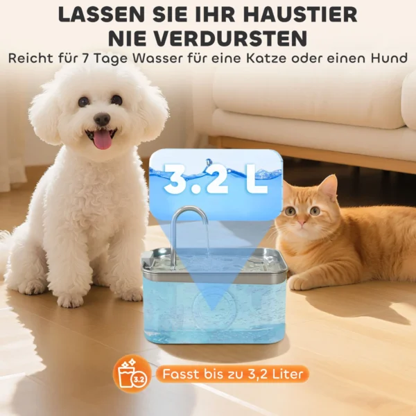 Kattenfontein 3,2l drinkfontein voor katten met stille pomp actief koolstoffilter 7
