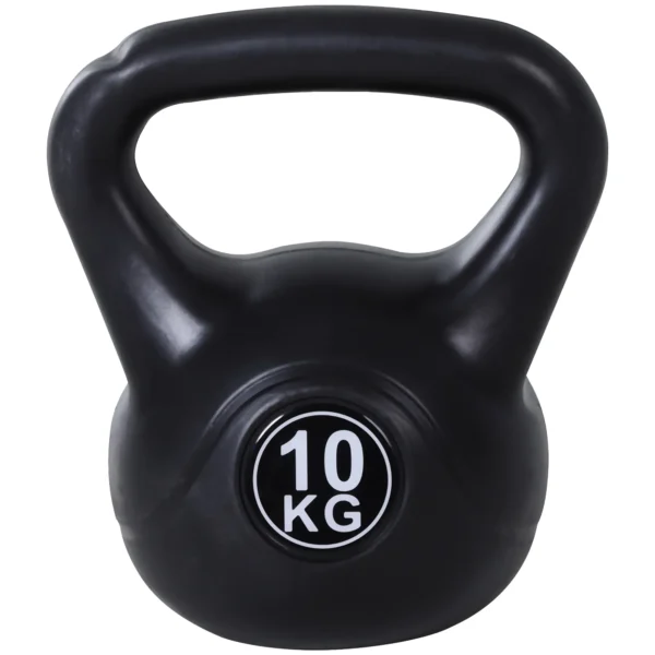 Kettlebell kogelhalter 10 kg gewicht halter gevuld met zand voor beginners zwart 1