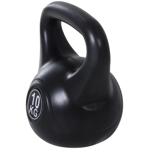 Kettlebell kogelhalter 10 kg gewicht halter gevuld met zand voor beginners zwart 9