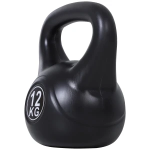 Kettlebell kogelhalter 12 kg gewicht halter gevuld met zand voor beginners zwart 1