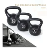 Kettlebell kogelhalter 12 kg gewicht halter gevuld met zand voor beginners zwart 8