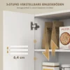 Keukenkast met open planken, vakken, wijnrek, voorraadkast met 5 kastdeuren, mdf, wit 6