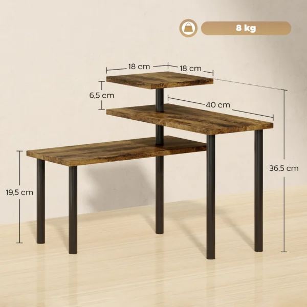 Keukenrek, draaibaar magnetronrek met 3 niveaus, industrieel staand metaal rek, 40 x 18 x 36,5 cm 4