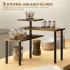 Keukenrek, draaibaar magnetronrek met 3 niveaus, industrieel staand metaal rek, 40 x 18 x 36,5 cm 5