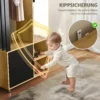 Kledingkast met spiegel en hangstang, opbergvakken, open planken, natuurhout, zwart 7