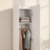 Kledingkast multifunctionele kast met kledingstang, plank, soft close deur 40 x 52 x 180 cm wit 10