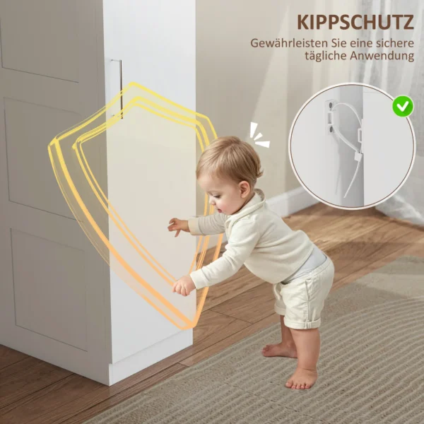 Kledingkast multifunctionele kast met kledingstang, plank, soft close deur 40 x 52 x 180 cm wit 7