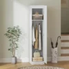 Kledingkast multifunctionele kast met kledingstang, plank, soft close deur 40 x 52 x 180 cm wit 9