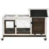 Kleinveestal voor dwergkonijnen, cavia's, met wielen, 108 x 58 x 73,5 cm, koffie 1