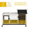 Kleinveestal voor dwergkonijnen, cavia's, met wielen, 108 x 58 x 73,5 cm, koffie 5