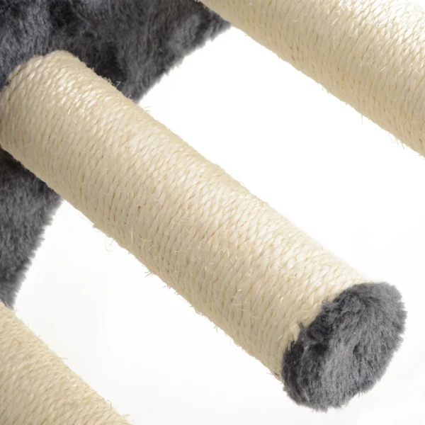 Klimmuur voor katten 4 delig katten klimmuur set met hangmat, kattenbrug tot 5 kg, donkergrijs 10