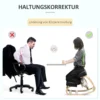 Kniestoel, ergonomische zithocker, gestoffeerde hocker voor gezonde zithouding, berkenhout, belastbaar tot 120 kg, zwart 5