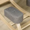 Kniestoel, ergonomische zithocker, gestoffeerde kruk voor gezonde zithouding, berkenhout, belastbaar tot 120 kg, grijs 10